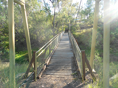 Suspension bridge at Cranky Rock