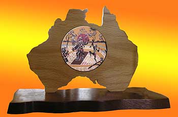 Australia and Corroboree art tile by Koori artist Colin Isaacs - $54