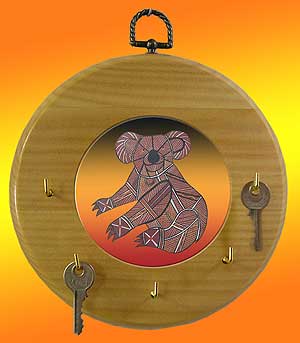 Pine Ket Hanger with Koala with an Attitude by Koori artist Colin Isaacs. - $24