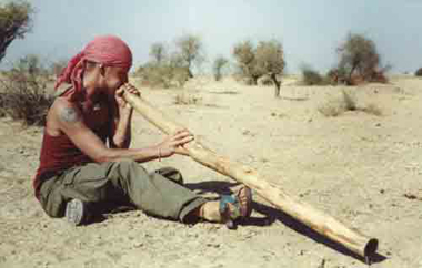 Mick playing didgeridoo