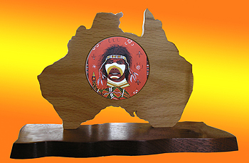 Australia Frame - with 3.5" Ceramic tile  -Murri by Colin Isaacs - $54