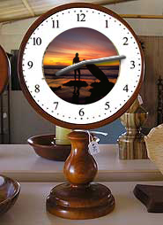 Cedar Mantel with 6" clock photo tile