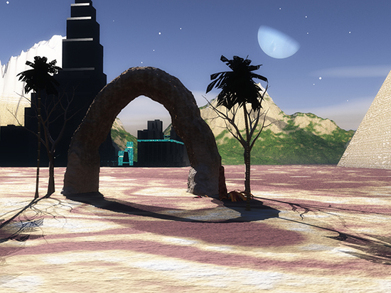 The stone arch on the Robot planet.