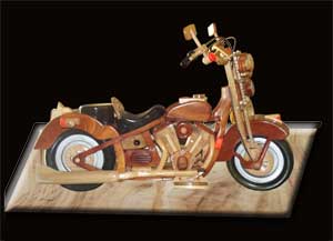 Wooden Motorcycle model by Rob Day
