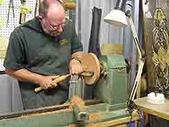 Rob Day at lathe