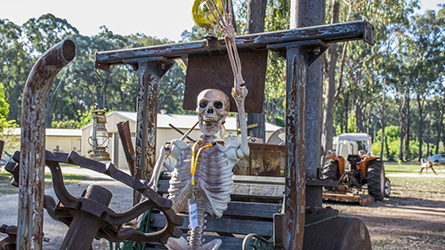 Bones McCoy having fun on the steampunk sawmill