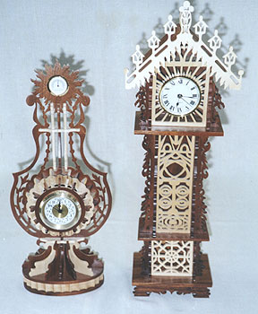 French Lyre & Gargoyle Cclocks